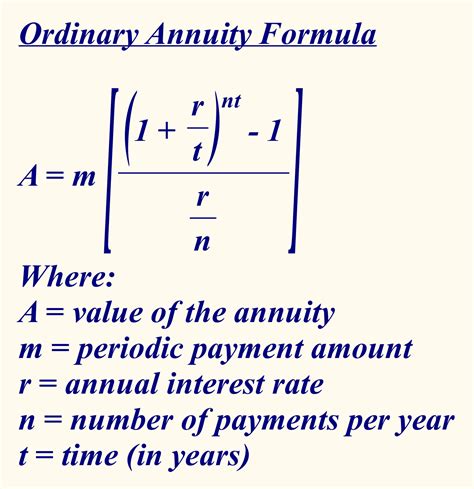 1 year annuity formula