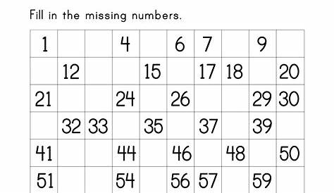 Missing numbers Kindergarten math worksheets, Number worksheets