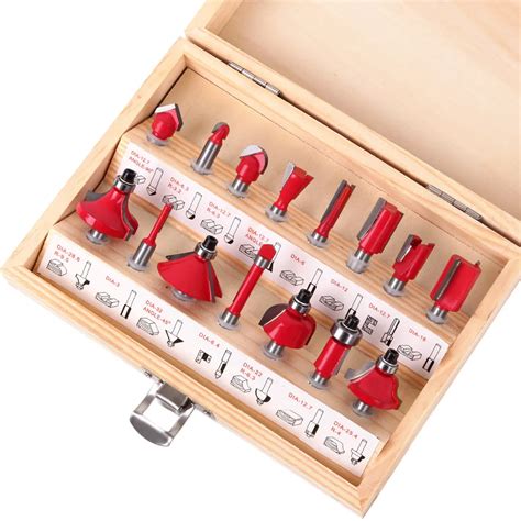 4pcs 1/4 Inch Router Bit Set Shank Tungsten Carbide Router Bit Rotary Tool for Woodworking