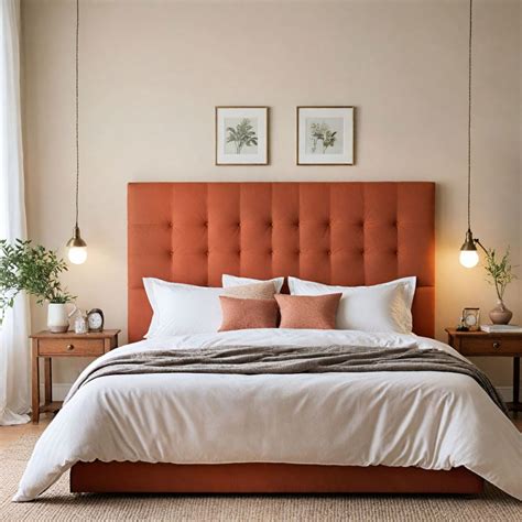 1. Add warmth to the bedroom with terracotta walls and headboard