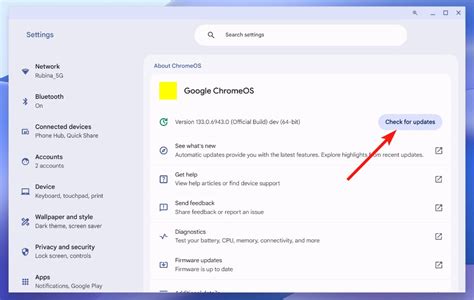 1. Check and update Chrome OS
