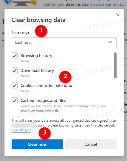 1. Clear Browsing Data