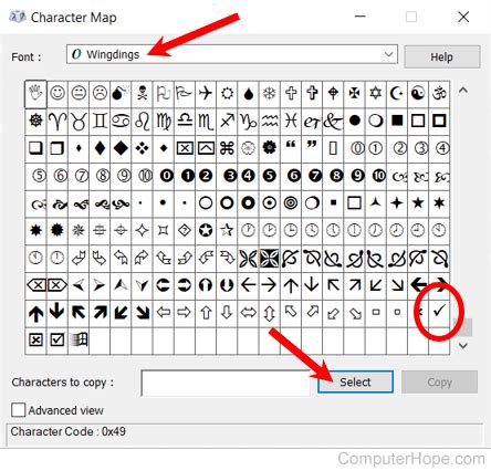 1. Copy the Tick Symbol Using Character Map