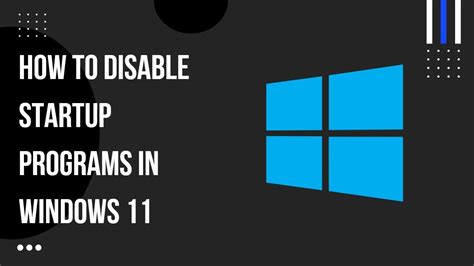 1. Disable Startup Programs