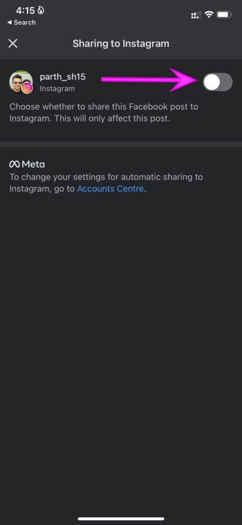 1. Enable Instagram Account Toggle in Facebook