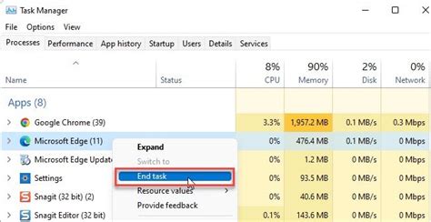 1. End Microsoft Edge Processes