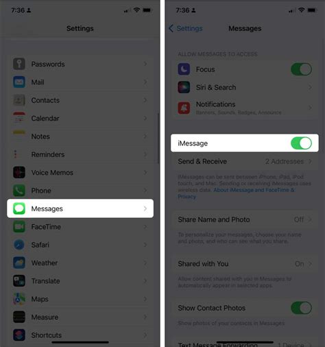 1. Ensure iMessage is turned on