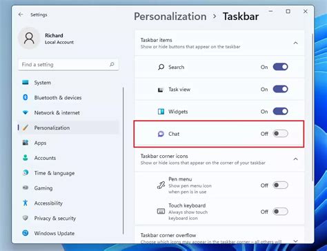 1. Hide Microsoft Teams Chat from Taskbar