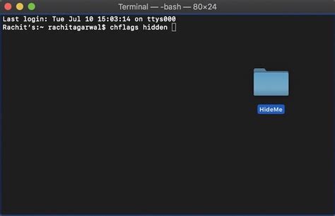 1. Hide a File or Folder Using Terminal Commands