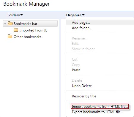 1. Import Bookmarks From an HTML File