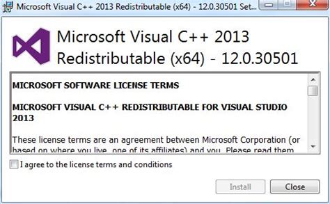 1. Install Microsoft Visual C++ 2013 Redistributable