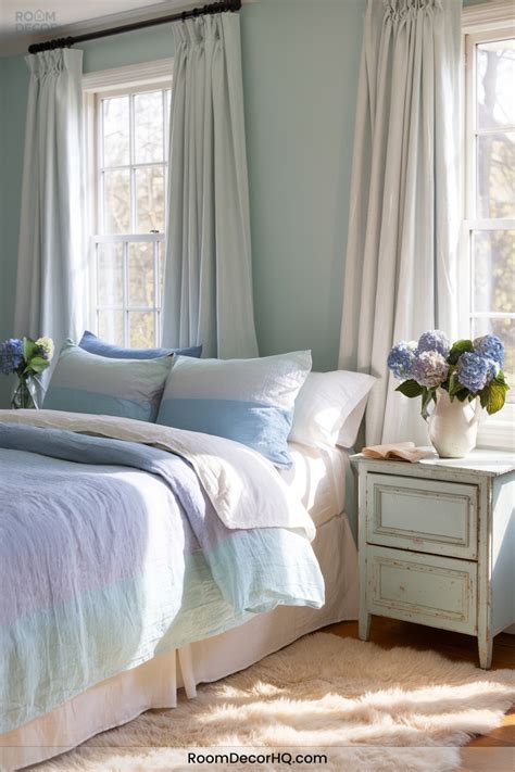 1. Instil serenity in the bedroom with calming blues