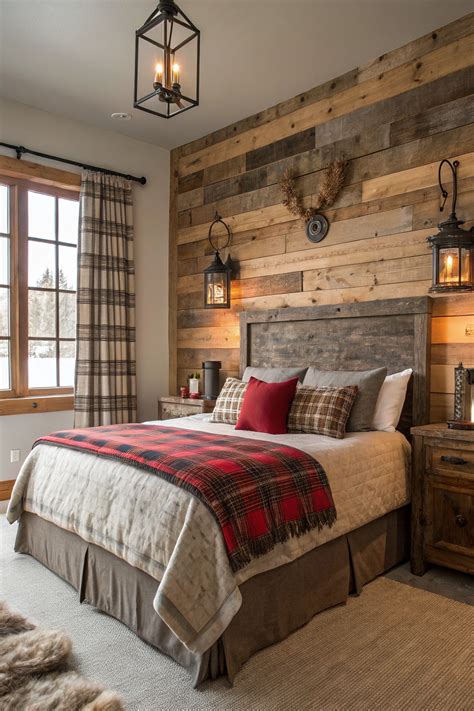 1. Layer texture in a rustic bedroom