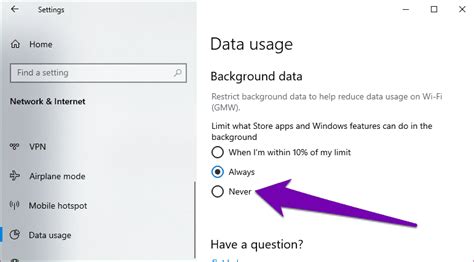 1. Limit Internet data Usage in the background