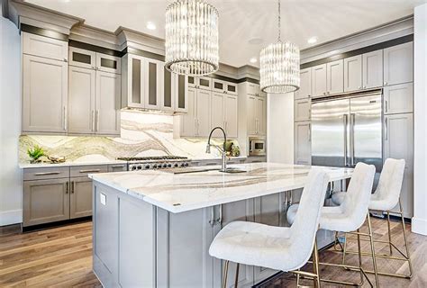 1. Make a contemporary statement with a quartz backsplash