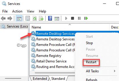 1. Restart Remote Desktop Services