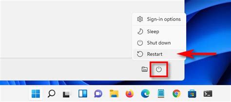 1. Restart Windows 11 via Start Menu