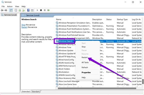 1. Restart Windows Search Service