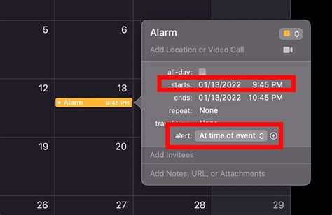 1. Set an Alarm using Apple Calendar on mac