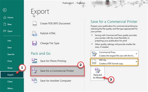 1. Use Save as PDF in Publisher