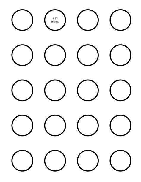 1.25 In Circle Macaron Template Printable