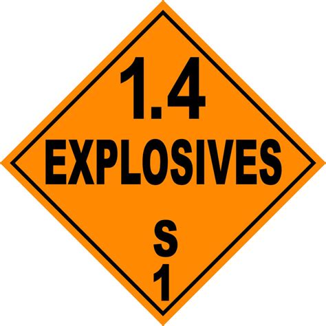 1.4S Explosives Placard Printable