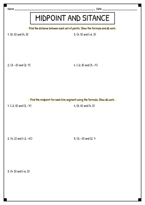 10 Best Images of Distance Formula Worksheet - Graph Distance Formula