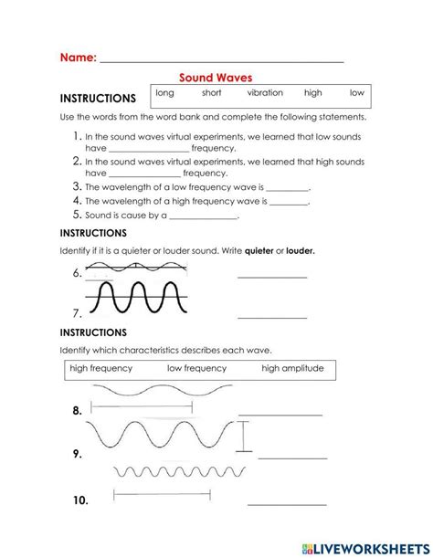 10 Best Images of Transverse Waves Worksheet - Sound Wave Worksheet