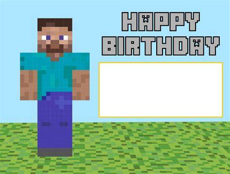 10 Best Minecraft Printable Happy Birthday Card - printablee.com
