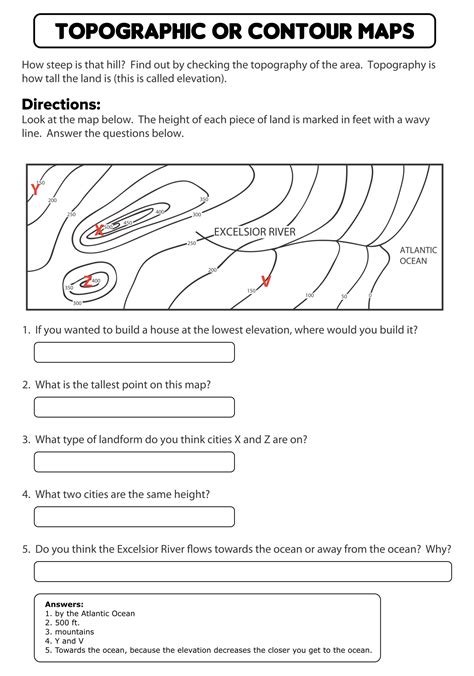 10 Best Topographic Map Worksheets Printable - printablee.com