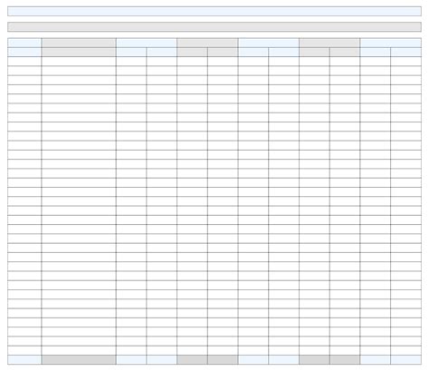 10 Column Worksheet Printable