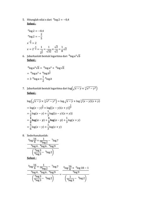 10 Contoh Soal Logaritma