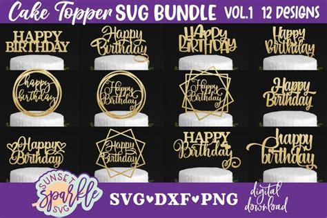 Download 10 Happy Birthday Bundle DXF Files