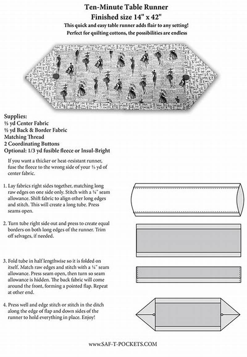 10 Minute Table Runner Free Pattern Printable