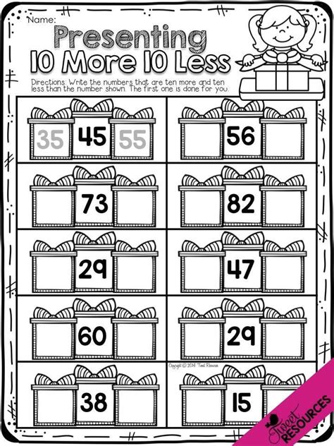 10 More 10 Less Worksheet