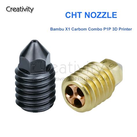 10 Pcs Cht Bambu Lab X1 Nozzle High Flow Temperature Carbon X1-Carbon Combo Hardened Steel Nozzles For Bambu P1p Hot End J-Head