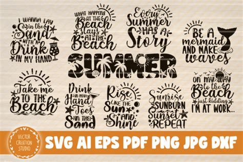 Download 10 Summer Beach Quote Bundle For Crafts