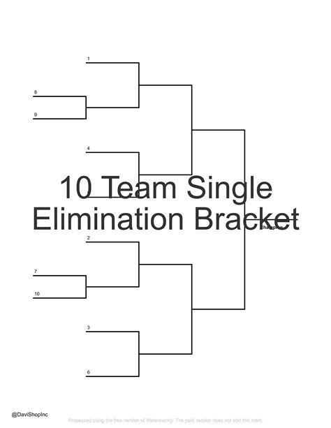 10 Team Bracket Printable