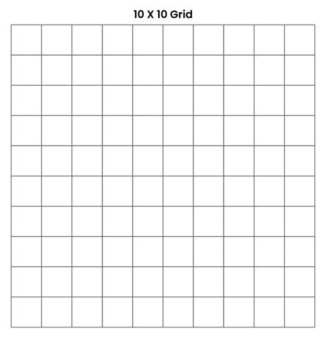 10 X 10 Grid Printable