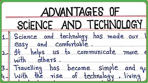 10 advantages of science and technology in points