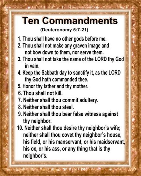 10 commandments in order kjv