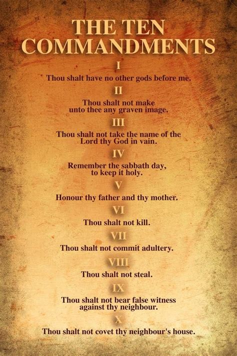 10 Commandments In Order Old Testament