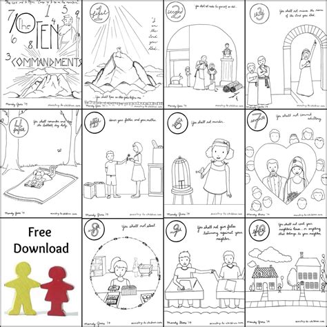 10 commandments printable coloring book printable template