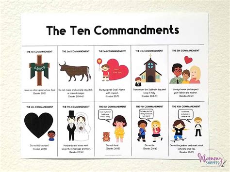 10 Commandments Printable Preschool
