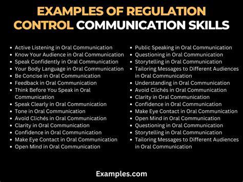 10 example of regulation control function of communication