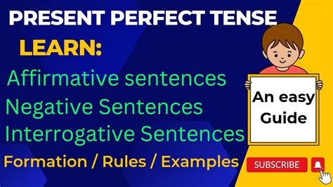10 examples of affirmative negative and interrogative sentences in present perfect