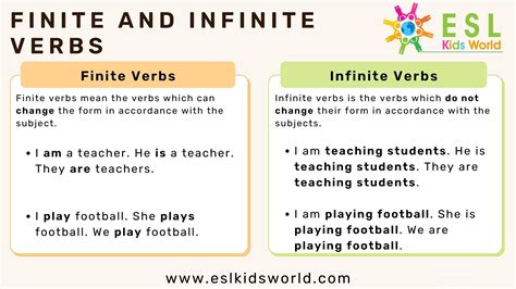 10 examples of finite verbs with answers