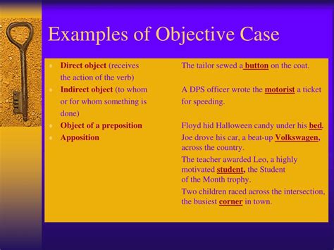 10 examples of objective case with answers