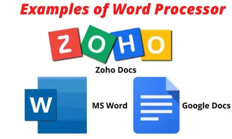 10 examples of word processing application