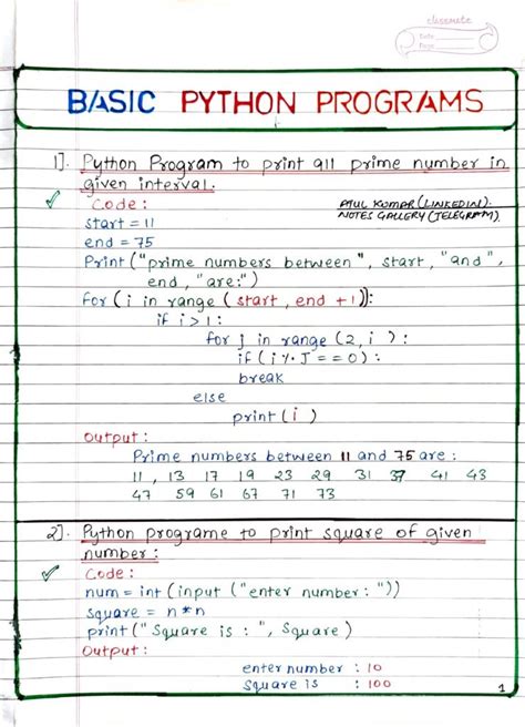10 programs of python